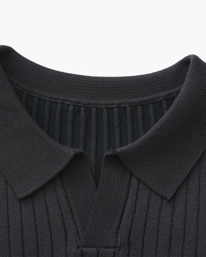 Premium Ribbed Knit Polo