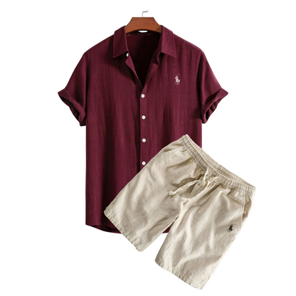 Premium Linen Shirt & Shorts Set